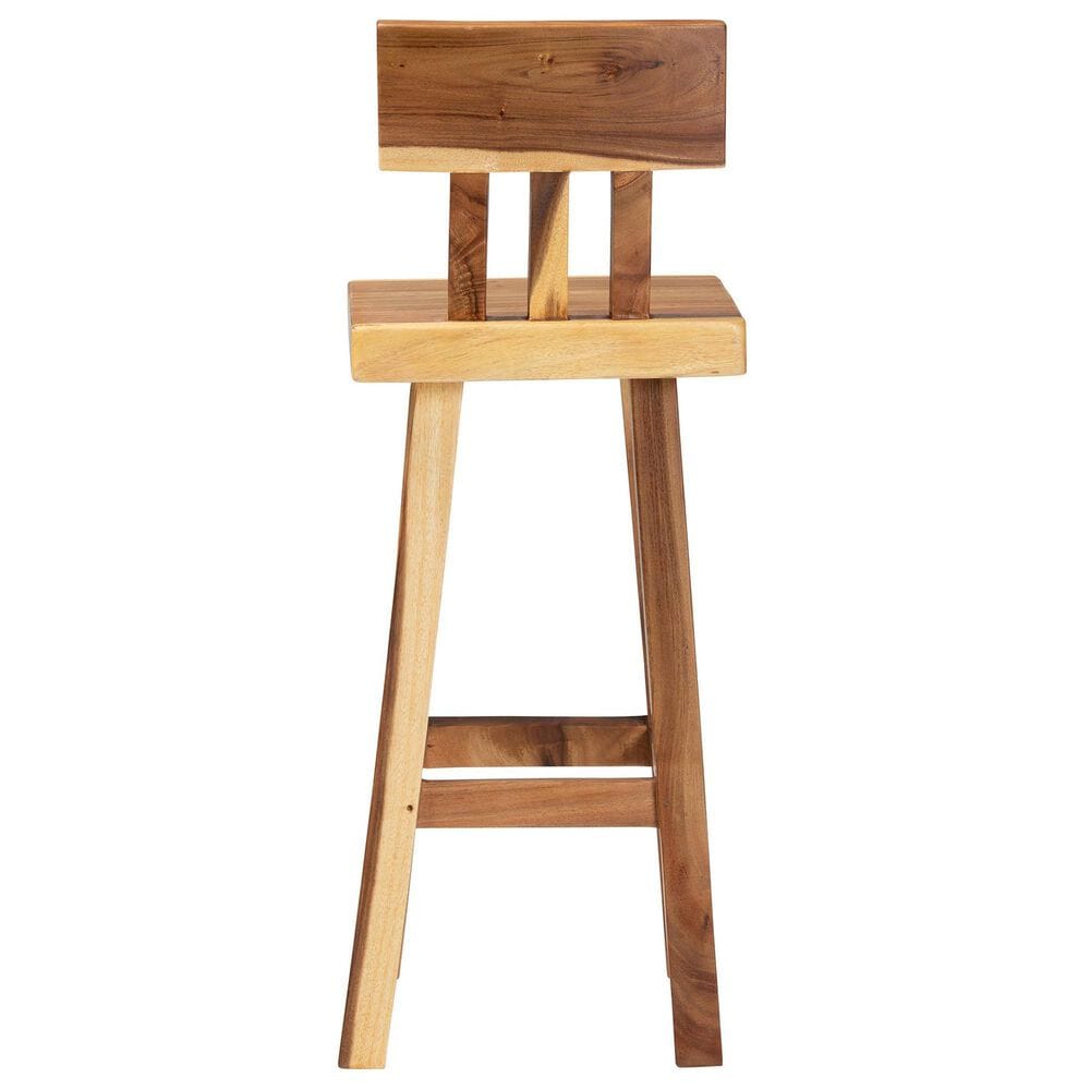 Baxton Studio Luli Bar Stool in Natural Brown, , large