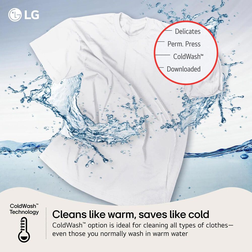 LG 4.5 Cu. Ft. Smart Front Load Washer in White, , large
