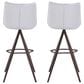 Zuo Modern Aki Bar Stool in White and Dark Brown (Set of 2), , large