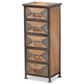 Baxton Studio Laurel 5-Drawer Accent Storage Cabinet in Whitewashed Oak Brown and Antique Grey, , large
