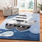 Safavieh Carousel Animals 9" x 12" Blue and Grey Kids Rug, , large