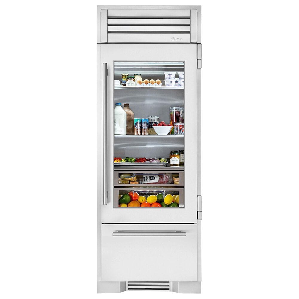 True Residential 18.1 Cu. Ft. Bottom Freezer Refrigerator with Right Hinge and Glass Door in Stainless Steel, , large