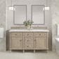 James Martin Vanities Lorelai 60" Double Vanity in Whitewashed Oak with 3 cm White Zeus Quartz Top, , large