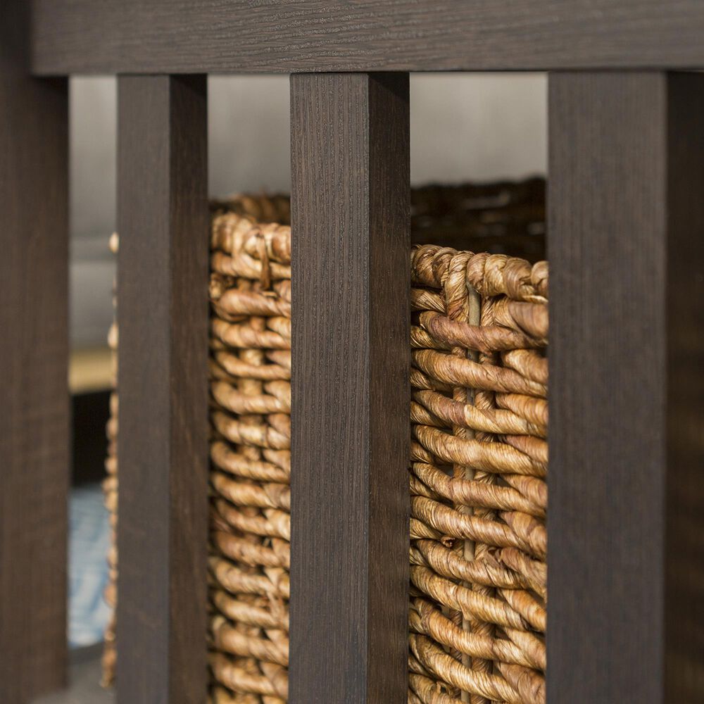 Walker Edison Mission Storage Coffee Table with Baskets in Espresso, , large