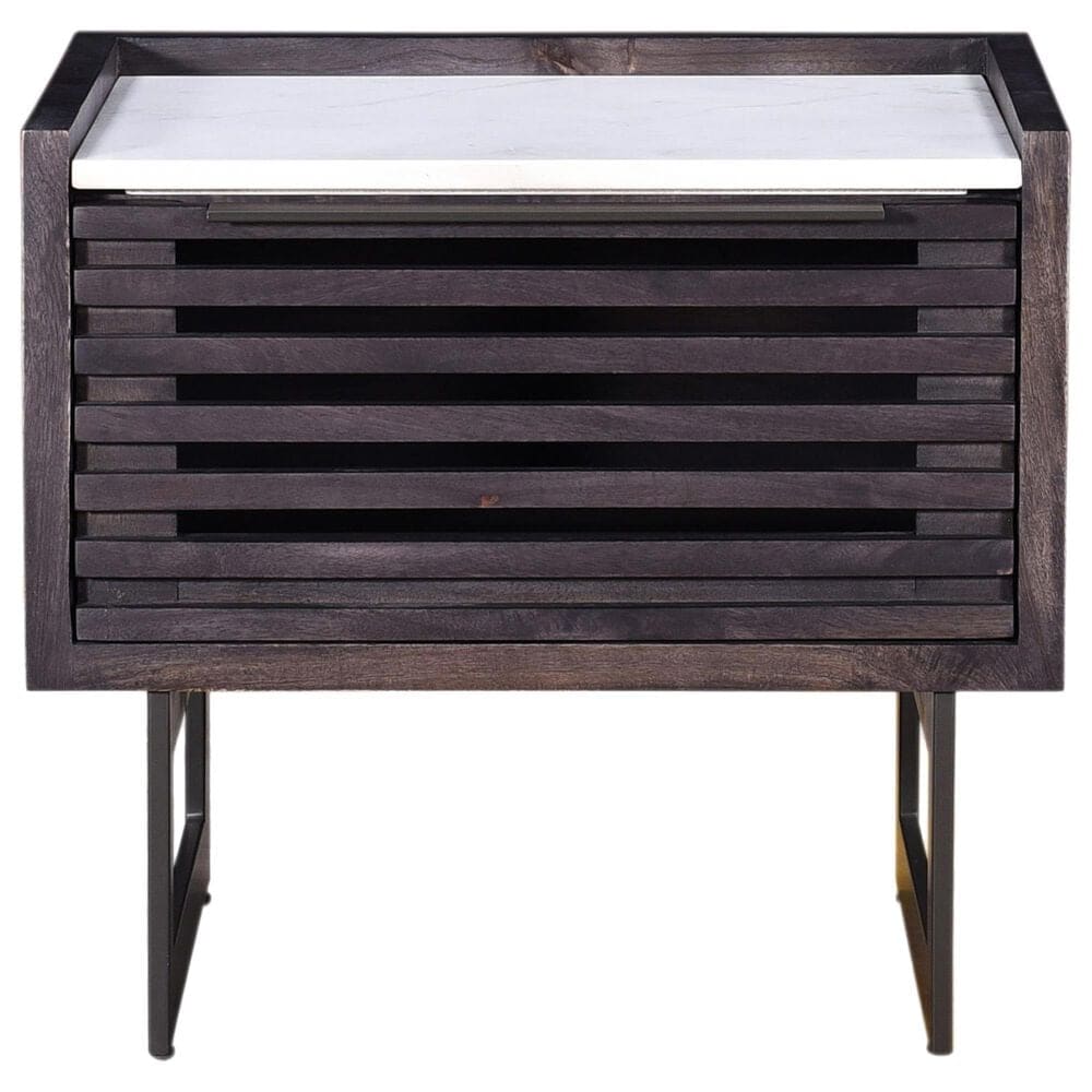 Moe&#39;s Home Collection Paloma 1-Drawer Nightstand in Charcoal Grey and White, , large