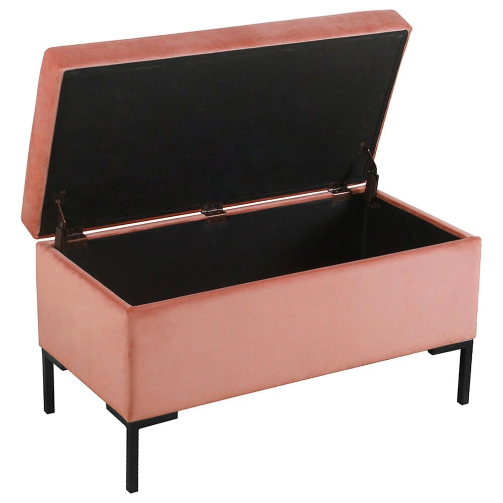 Kinfine Medium Metal Storage Bench in Blush, , large