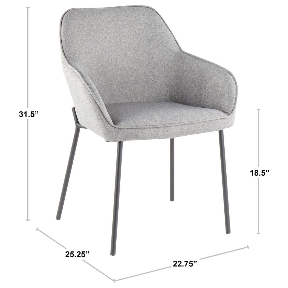 LumiSource Daniella Arm Chair with Charcoal Cushion in Black (Set of 2), , large