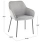 LumiSource Daniella Arm Chair with Charcoal Cushion in Black (Set of 2), , large