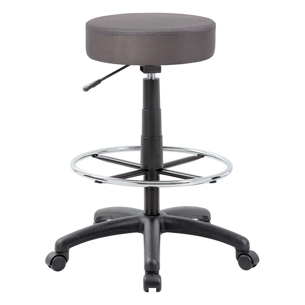 Regal Co. Dot Drafting Stool with Charcoal Grey Seat in Black, , large