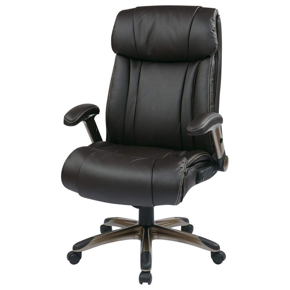 Valor Living Executive Chair with Flip Arms in Cocoa, , large