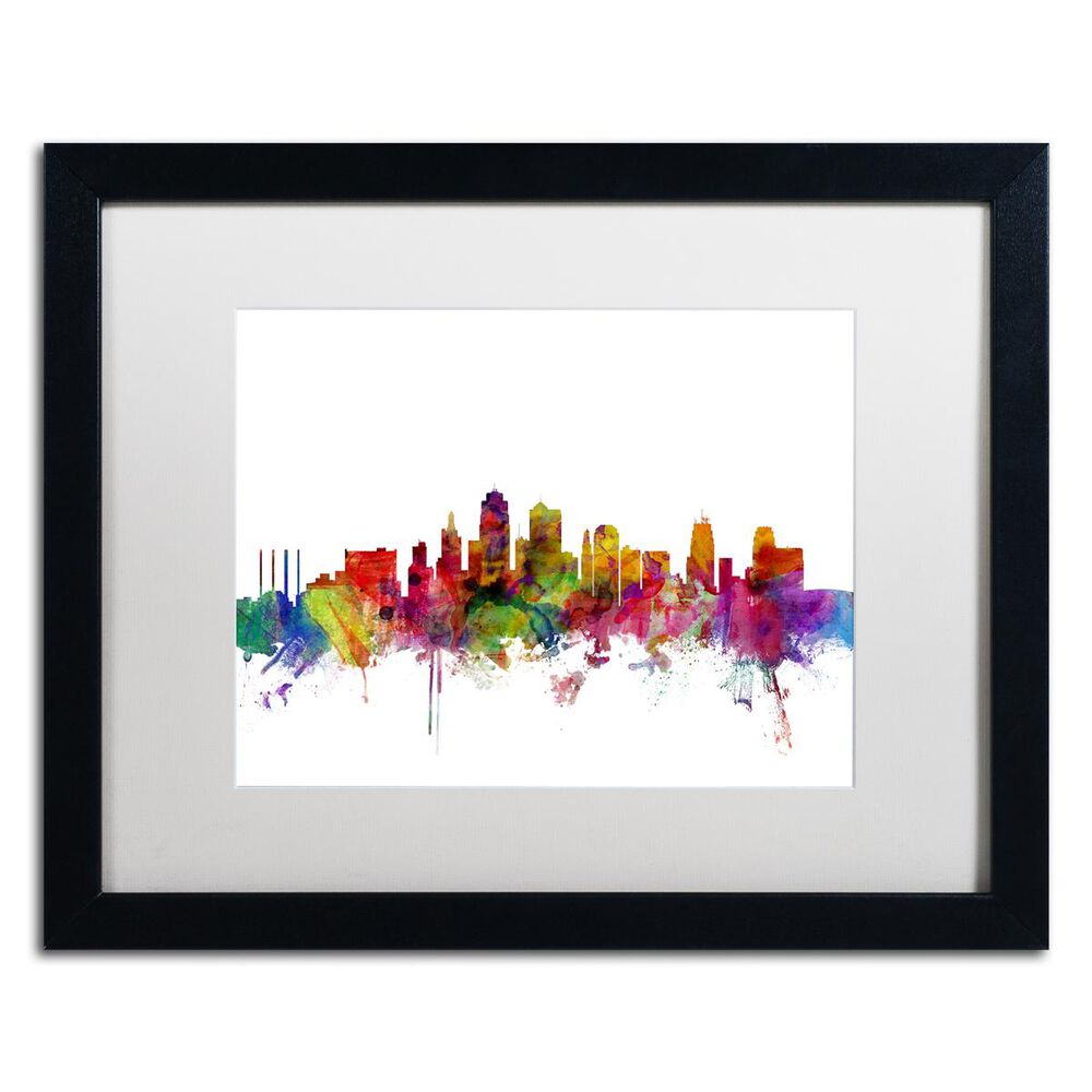 Timberlake Michael Tompsett "Kansas City Skyline" Matted Framed Art, , large