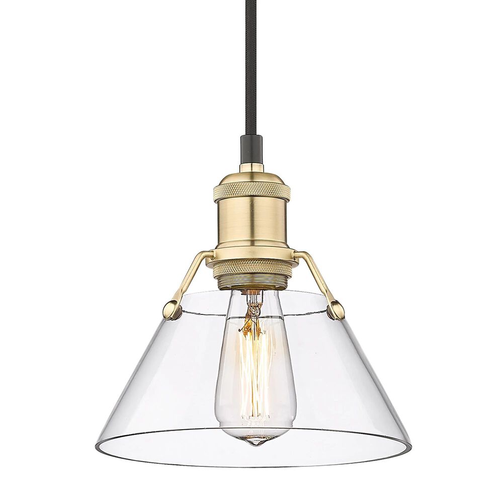 Golden Lighting Orwell 7&quot; Small Pendant with Clear Shade Glass in Brushed Champagne Bronze, , large