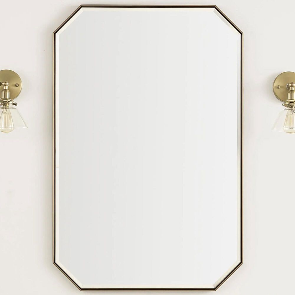 James Martin Vanities Rohe 24" Octagonal Mirror in Champagne Brass, , large