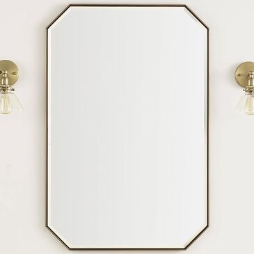 James Martin Vanities Rohe 24" Octagonal Mirror in Champagne Brass, , large