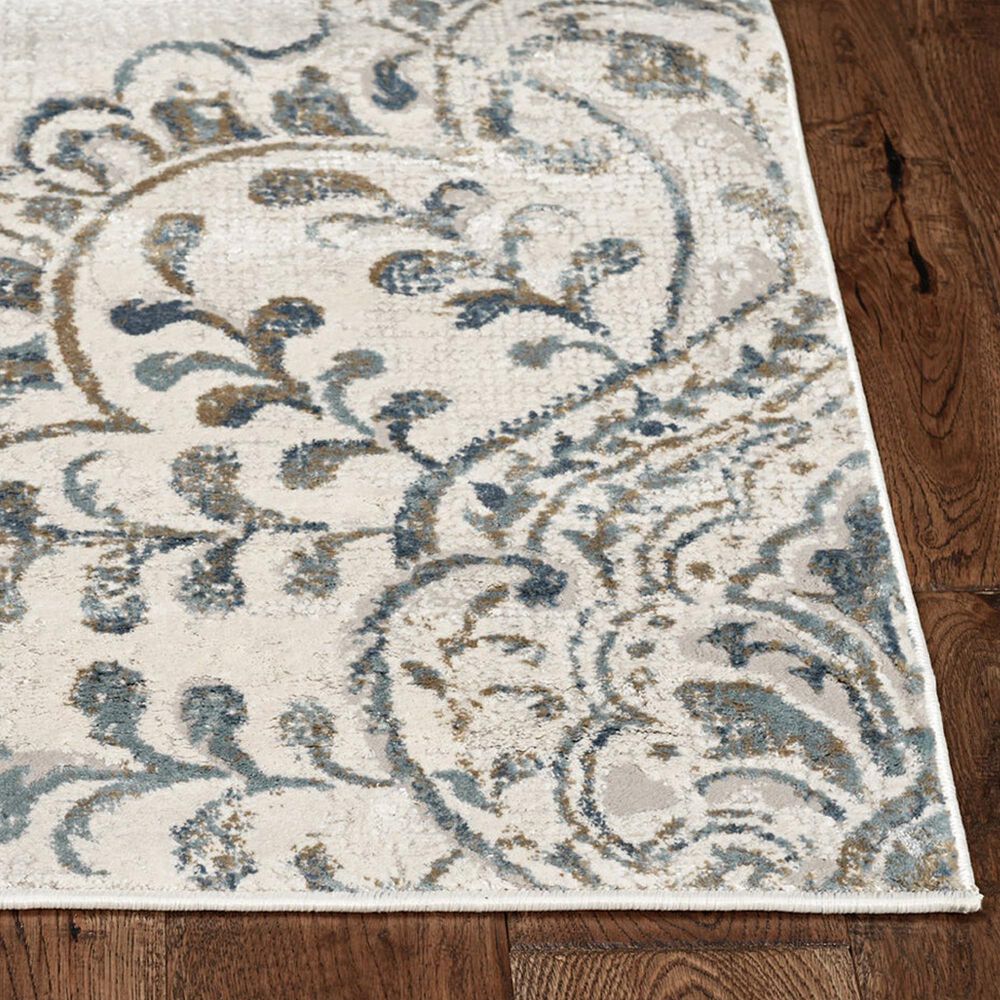 Kas Oriental Rugs Generations Charlotte 12' x 15' Ivory and Teal Area