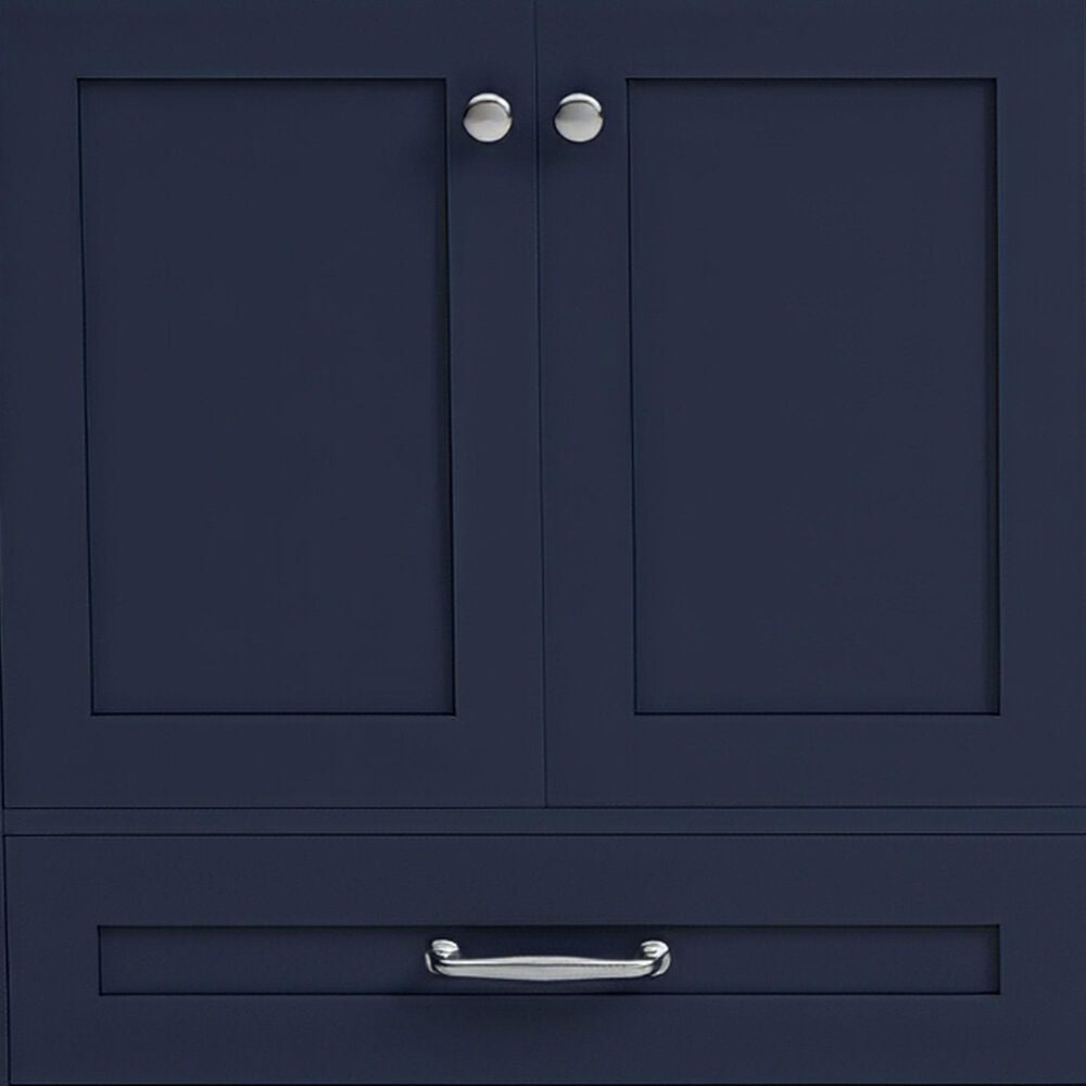 Lexora Home Dukes 84" Double Bathroom Vanity in Navy Blue with 2 cm White Cultured Marble Top and Rectangular Sinks, , large