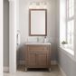 James Martin Vanities Chicago 30" Single Bathroom Vanity in Walnut Whisper with Single Hole 3 cm White Zeus Quartz Top and Rectangular Sink, , large