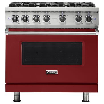 Viking Range Professional 5 Series 36" Gas Range in Apple Red, , large
