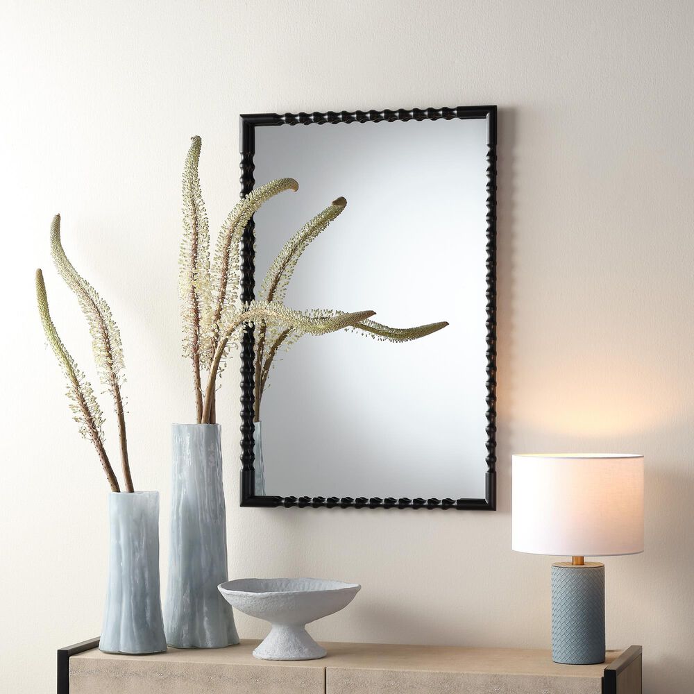 Splendor Living Montclair Rectangle Wall Mirror in Black, , large