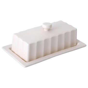 Gibson Overseas, Inc Broadbrook 8.1" Butter Dish in Cream, , large