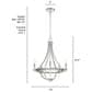 Hunter Perch Point 18" 5-Light Chandelier in Brushed Nickel, , large