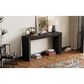 Hearth and Haven Mirod59" Console Table with Side Panel Legs in Black, , large