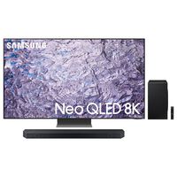 Samsung 85 inch Class QN800C Neo QLED 8K HDR - Smart TV with 7.1.2 Channel Wireless Dolby Atmos Soundbar in Black