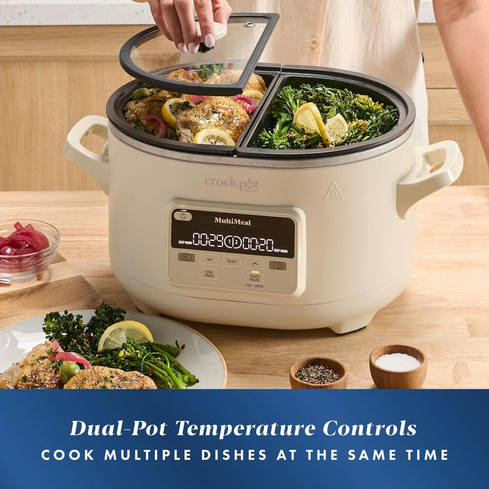 Crock-Pot 7.4-Quart MultiMeal Multicooker and Programmable Slow Cooker in Oat Milk, , large