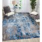 Nourison Prismatic PRS10 7"9" x 9"9" Blue and Grey Area Rug, , large