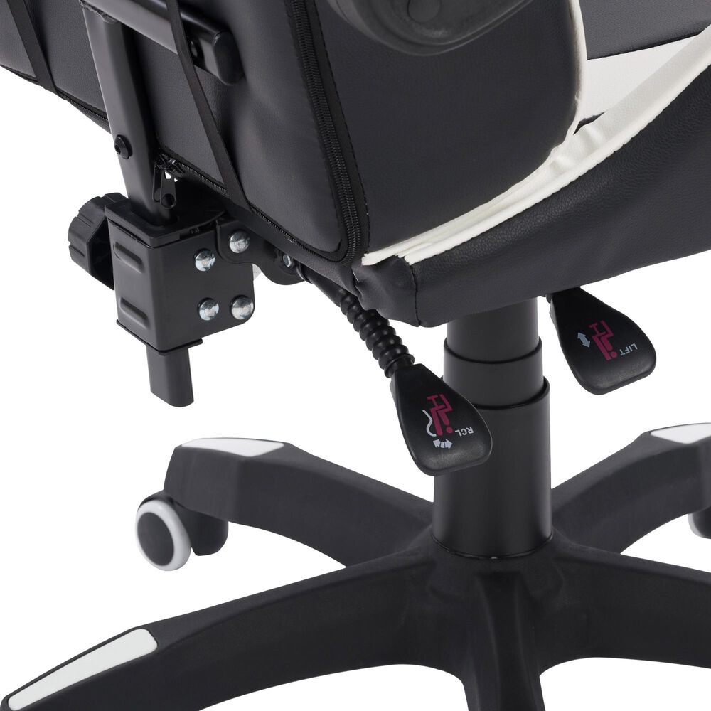 CorLiving Ravagers Gaming Chair in Black/White, , large