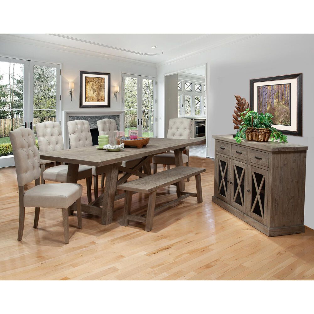 Alpine Furniture Newberry Extension Dining Table in Weathered Natural