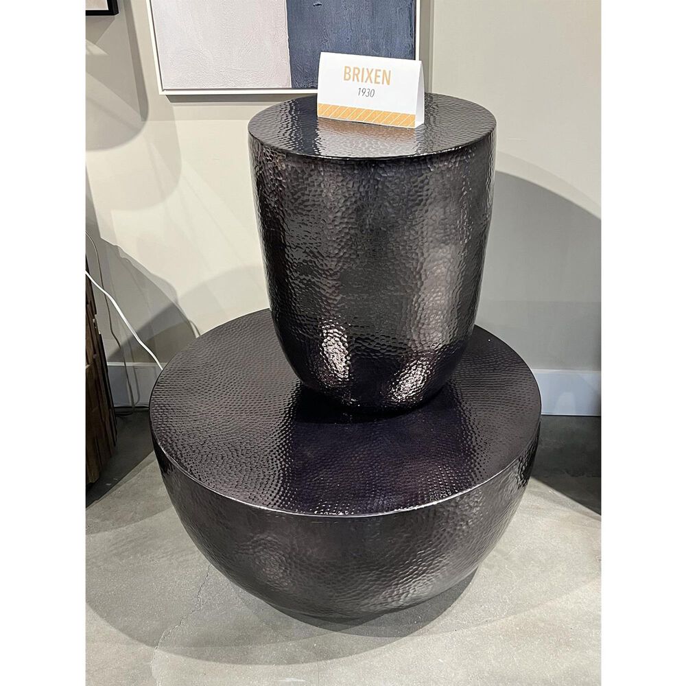 Shannon Hills Brixen Round Side Table in Ebony Silver, , large