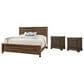 Viceray Collections Cool Rustic Queen Plank Bed with Two Nightstands in Mink, , large