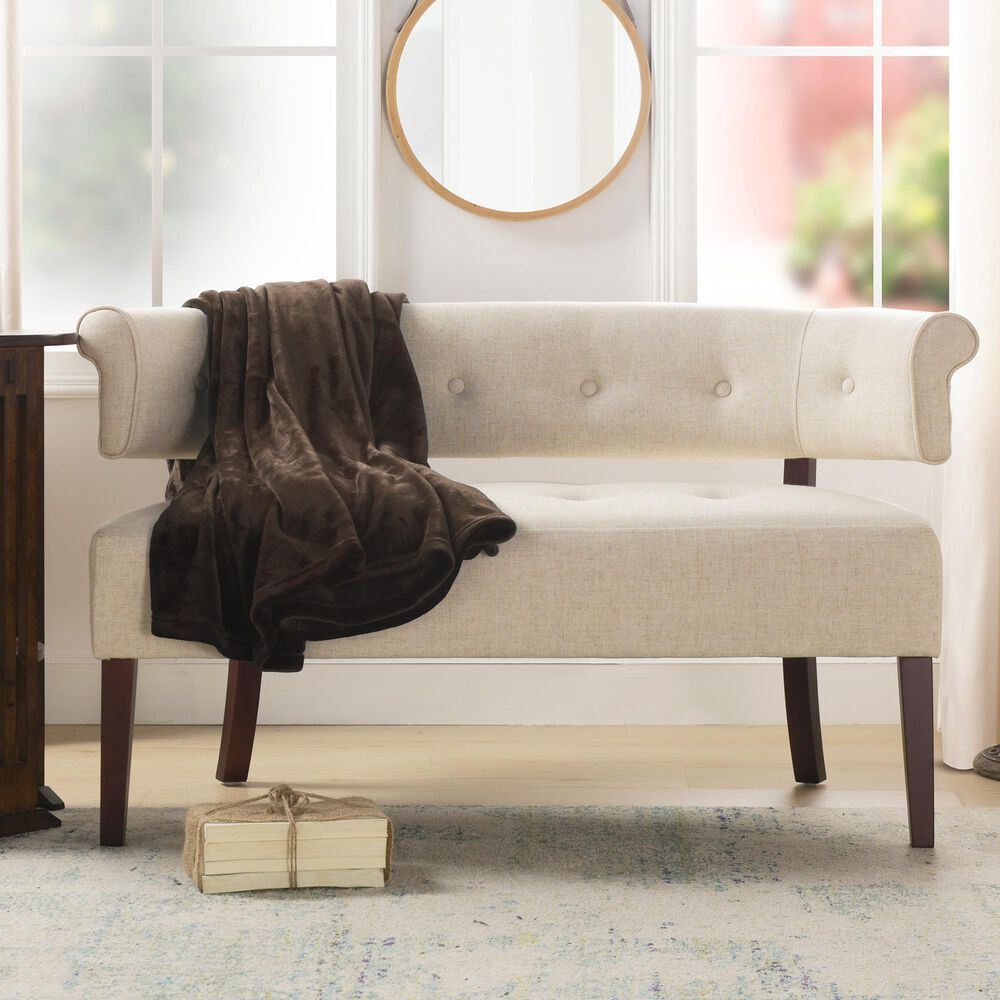 Jennifer Taylor Home Jared Stationary Settee in Wood Ash NFM