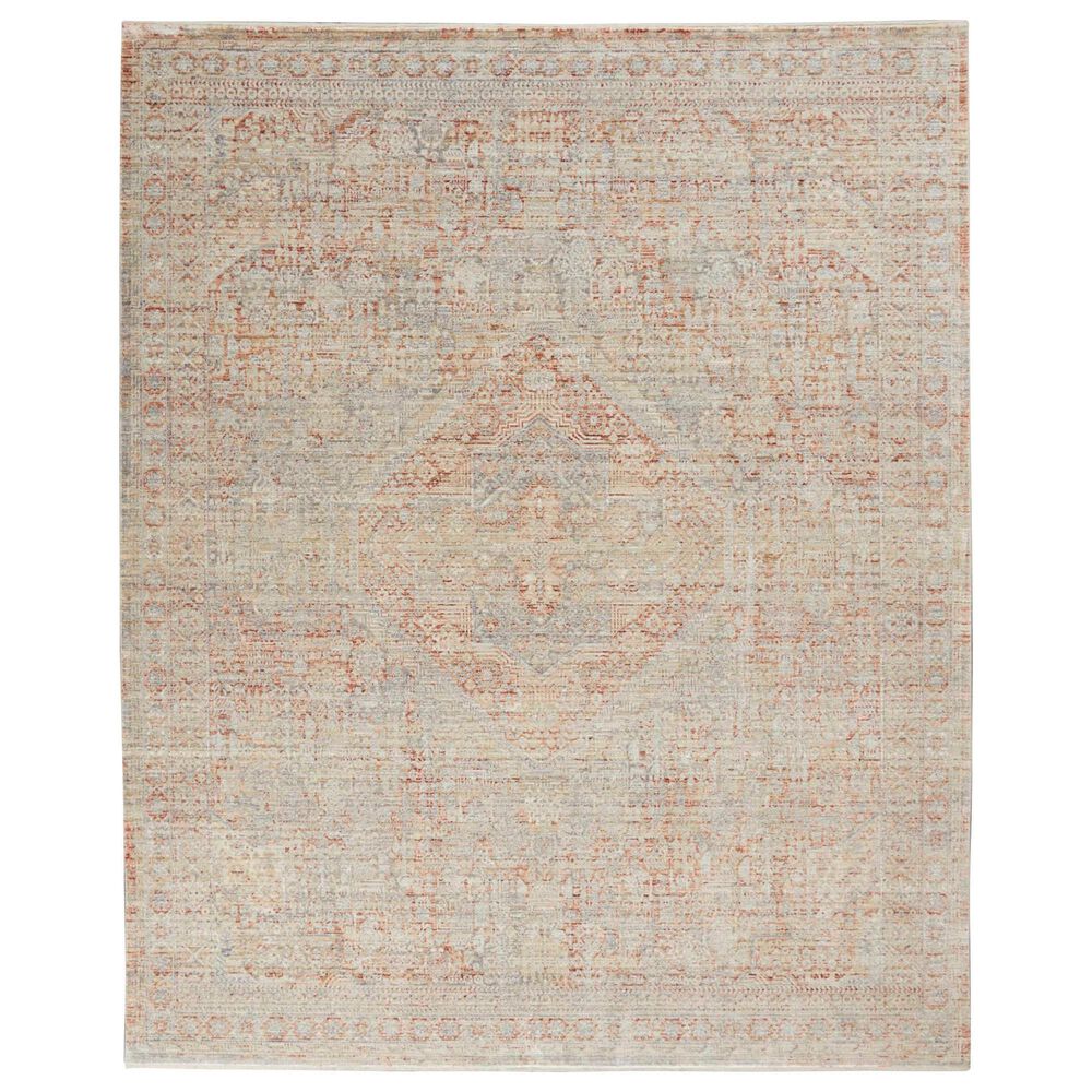 Nourison Lustrous Weave LUW02 8"10" x 11"10" Gray and Brick Area Rug, , large