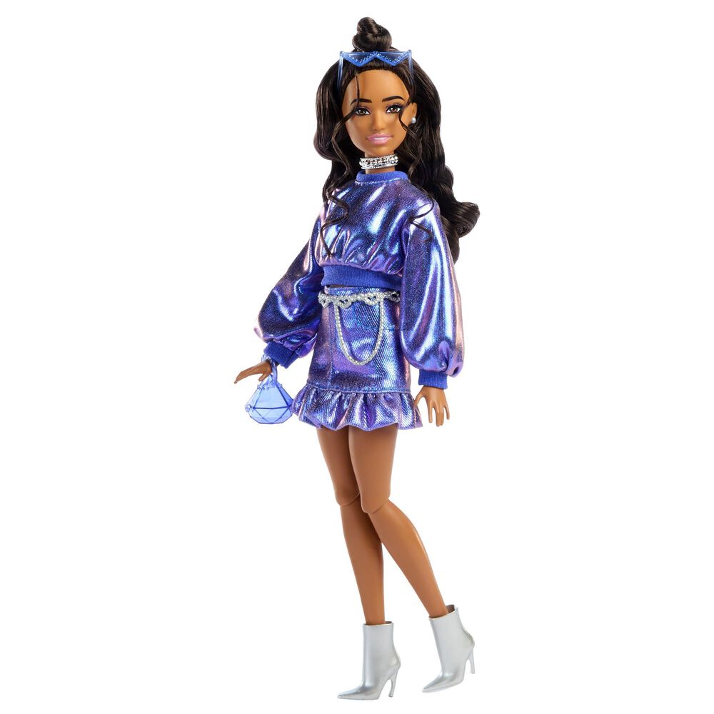 Barbie Deluxe Style - Metallic Outfit Doll No. 7 in Icy Blue, Brown and Silver, , large