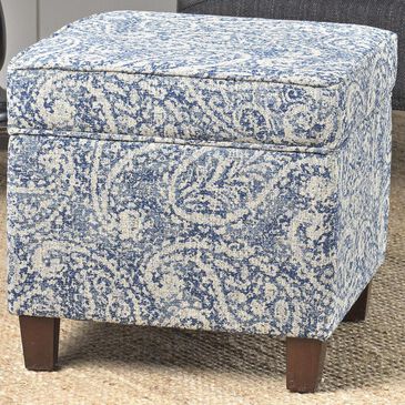 Kinfine Square Storage Ottoman in Blue and Gray, , large