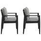Blue River Cayman Outdoor Arm Chair with Dark Grey Cushion in Black (Set of 2), , large