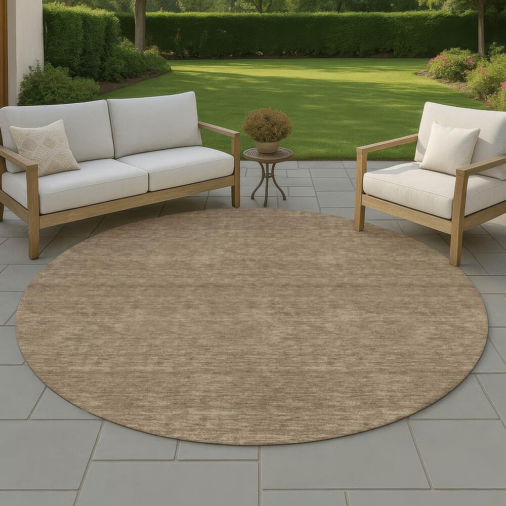 Dalyn Rug Company Soft Essentials Solid Mocha 8' Round Area Rug, , large