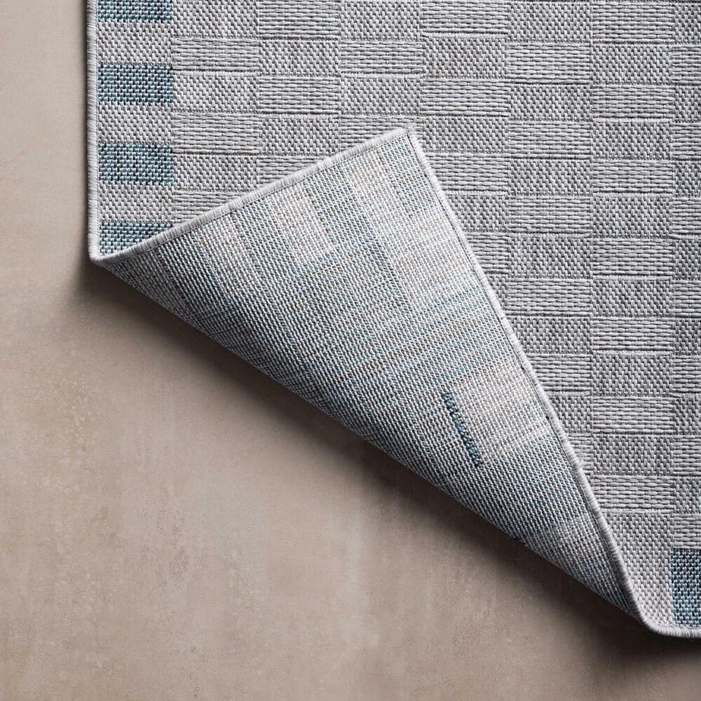 Amber Lewis x Loloi Topanga 2&#39;3&quot; x 3&#39;9&quot; Silver and Blue Indoor/Outdoor Area Rug, , large