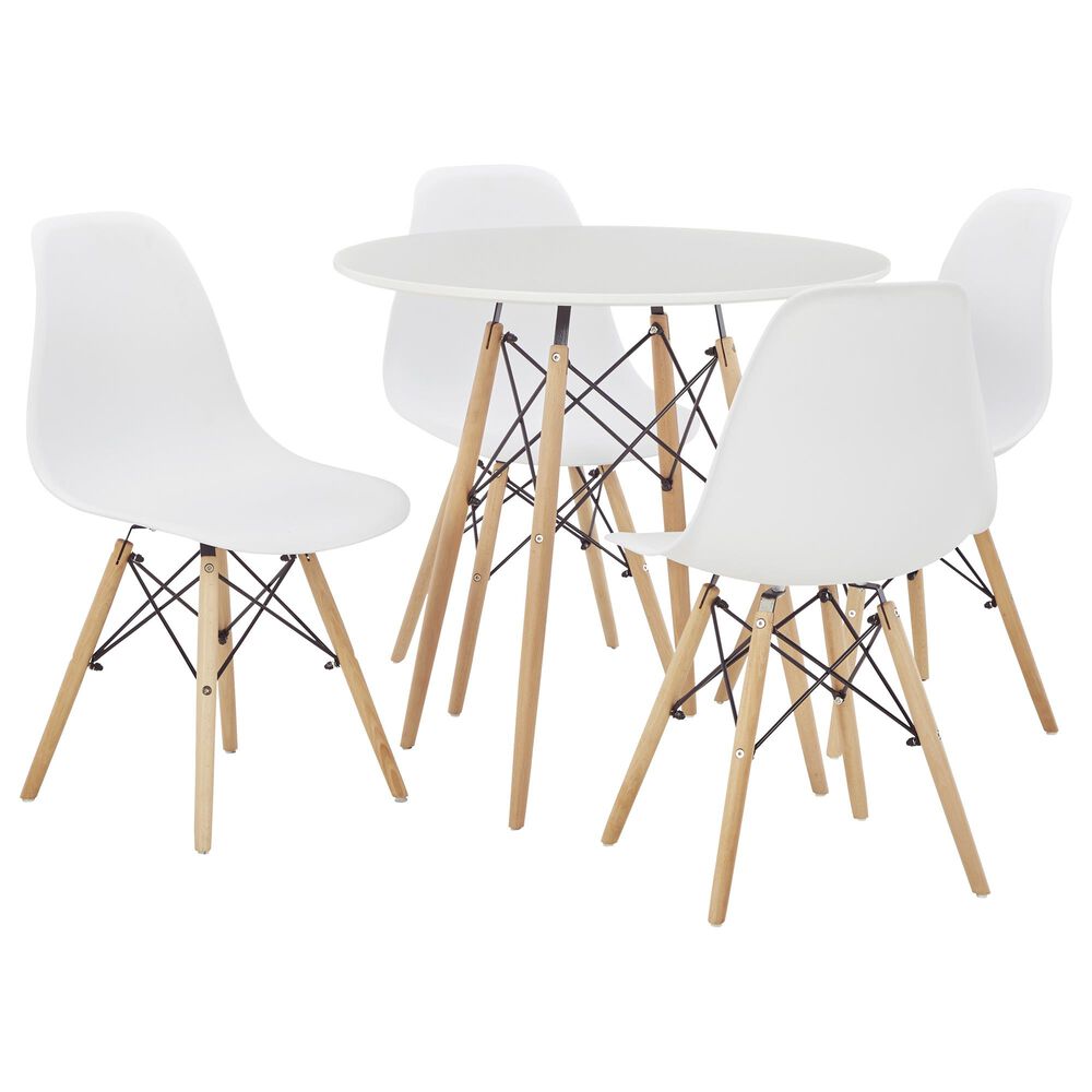 Signature Design by Ashley Jaspeni 5-Piece Dining Set in White and Natural, , large
