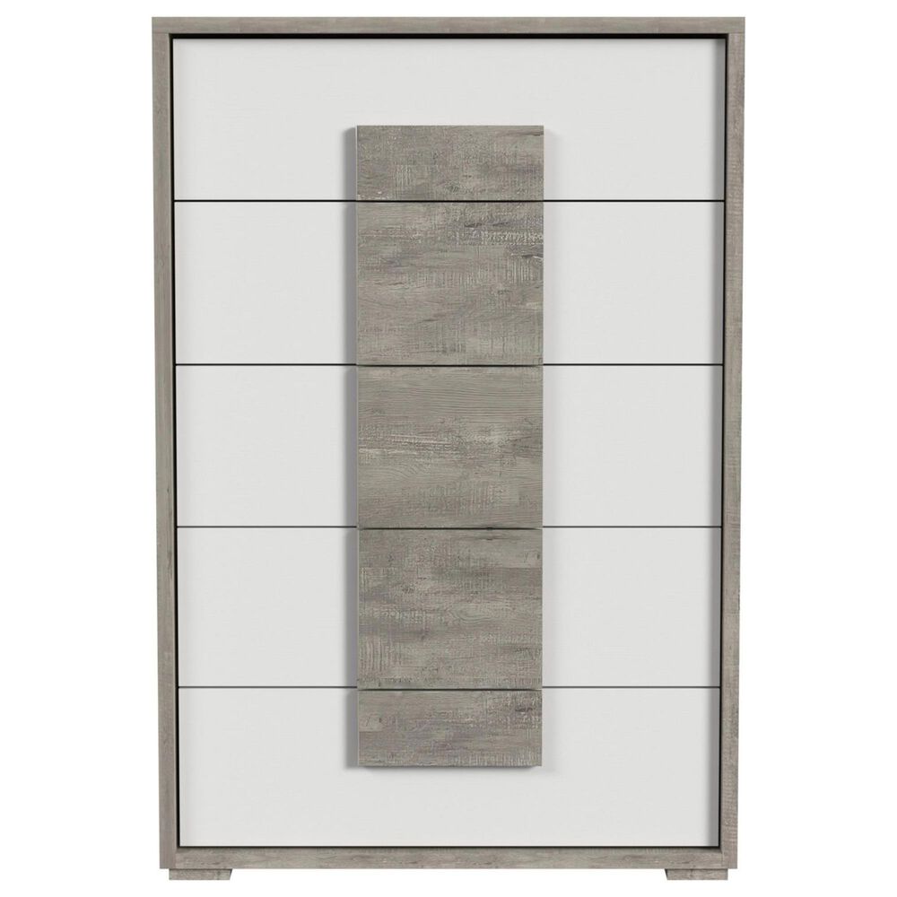 Mayberry Hill San Matteo 5-Piece Twin Bedroom Set in Ash Grey and White, , large