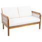 Hearth and Haven 2-Piece Outdoor Conversation Set with Cream Cushion in Light Teak, , large