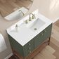 37B Isadore 36" Single Bathroom Vanity Cabinet in Deep Olive Green and White Composite Stone Top and Backsplash, , large