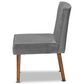 Baxton Studio Alvis Side Chair with Grey Velvet Cushion in Walnut Brown, , large