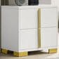 Pacific Landing Marceline 2-Drawer Nightstand in White and Gold, , large