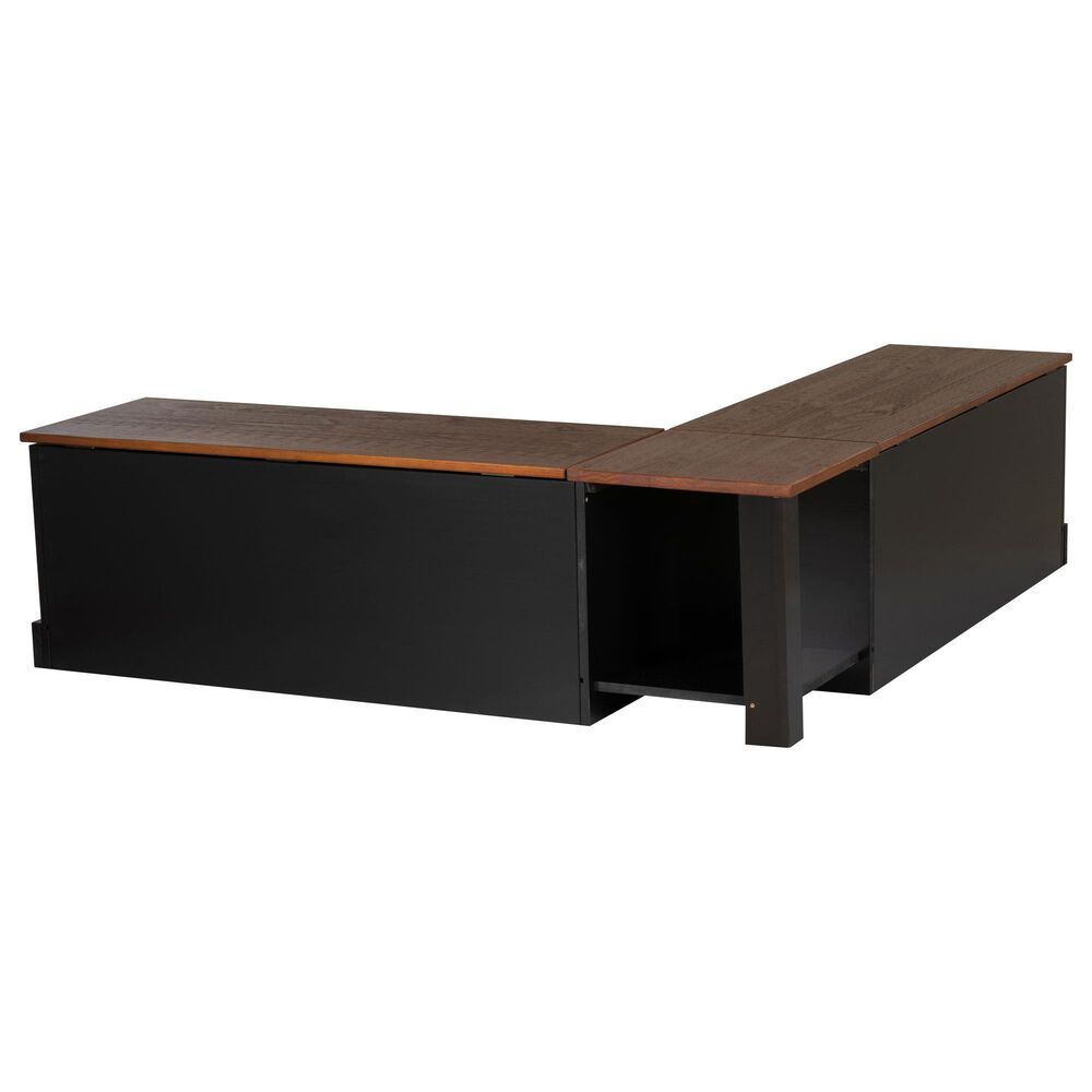 Linon Home Decor Tobin Backless Nook in Black, , large