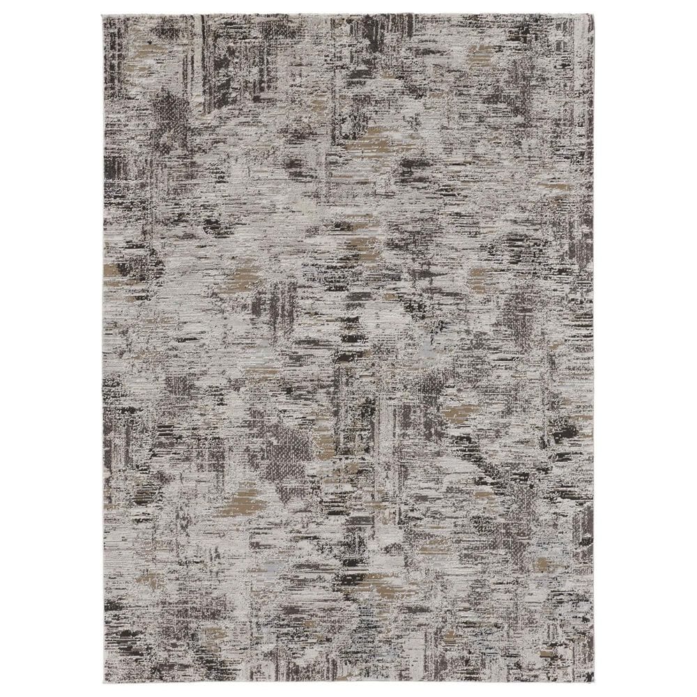Feizy Vancouver 4" x 6" Ivory and Charcoal Area Rug, , large