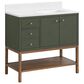 37B Isadore 36" Single Bathroom Vanity Cabinet in Deep Olive Green and White Composite Stone Top and Backsplash, , large