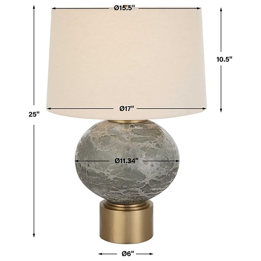 Uttermost Lunia Table Lamp in Smoky Gray and Antique Brushed Brass, , large